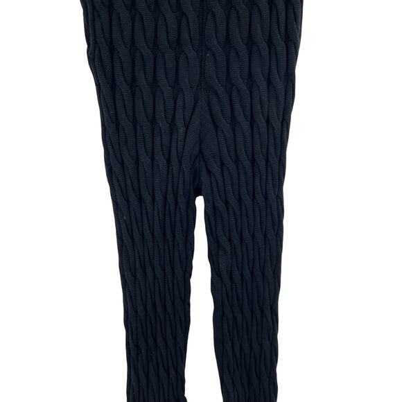 Reuben Oliver Cable Knit Pants Pull-On Cotton Sweater Black Size Small - Picture 4 of 12